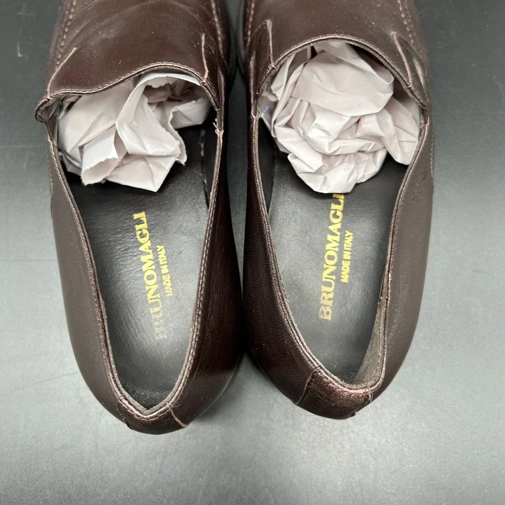 Bruno Magli‎ Raging Dress Shoes Size Mens US 10 M  Brown Leather Made In ITALY
